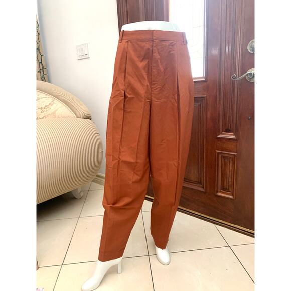 Uniqlo Comptoir des Cotonniers Linen Blend Barrel Leg Pants in Orange - Picture 3 of 11